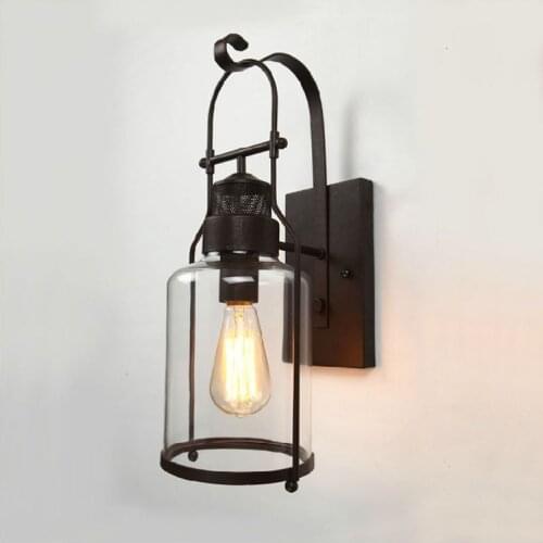Iron bar American loft pendant light bedroom stairs aisle dining room industrial lamp