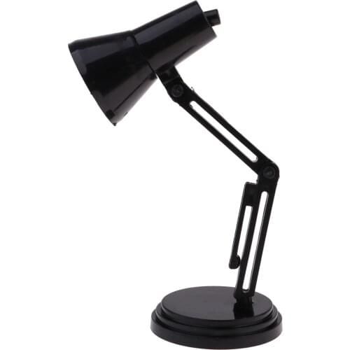 1/6 Scale Black LED Desk Lamp Model Furniture for //Blythe/BJD Dollhouse Accessory Kids Pretend Play Toy