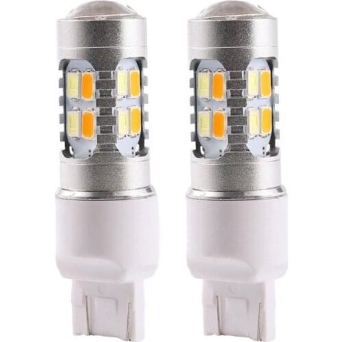 1 Pair HIGH QUALITY Super Bright Dual-Color White & Amber Switchback 20-SMD-5630 LED Bulbs Turn Signal Light