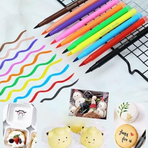 10 Colors Drawing Biscuits Cake Decorating DIY Baking Cake DIY Draw Tool Edible Pigment Pen Food Color Brush