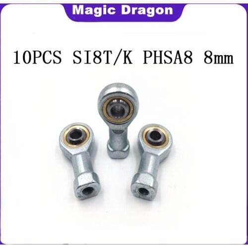 10pcs SI8T/K PHSA8 8mm High quality right hand female thread metric rod end joint bearing M8*1.25mm SI8TK shalft power tool auto