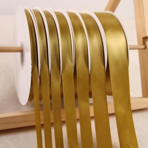 100Yards/91Meters Polyester Ribbon Gold Satin Fabric Ribbon Wedding Party Christmas Decoration Cake Gift Wrap DIY Accessories