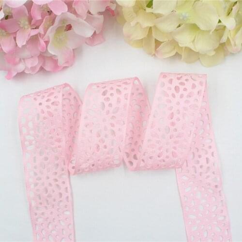 16531-13,38 mm hollow flower series solid color ribbons DIY material, free shipping wedding accessories Packaging