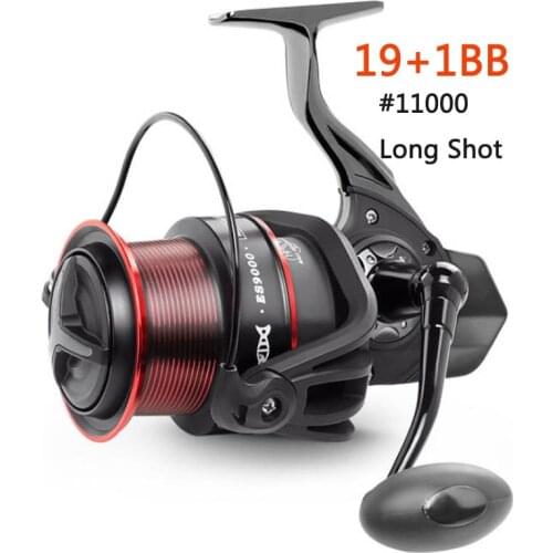 19+1BB Long Shot Spinning Fishing Reel Sale 11000 Metal Bait Casting Distant WHeels Freshwater Saltwater Carp Bass Trout Gear
