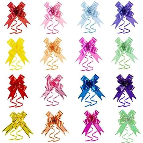 200pcs/Set Pull Bow Gift Ribbons Flower Wrappers For Wedding Events Birthday Decoration Happy New Year Christmas Gifts Decor