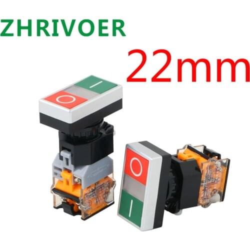 22mm La38-11d / RG Flat End Switch Self Reset Double Head Button Switch for Red and Green Band Lights