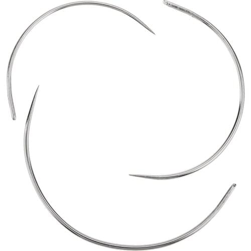 3Pcs/Set - Iron Curved Needles Leathercraft Repair Tool Upholstery Sail Carpet Self Threading DIY Craft Tool for Leather Sewing