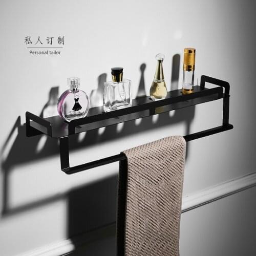Simple style bathroom accessories products 304 stainless steel double racks black matte towel rack towel ring soap dish