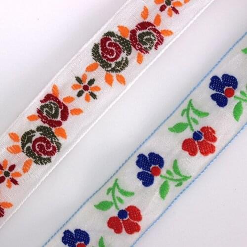 Cusack 3 yards 2.8 cm Embroidered Rose Webbing for Garment Trimmings Wedding Dress Ribbon Home Textiles DIY Crafts Lace Fabric