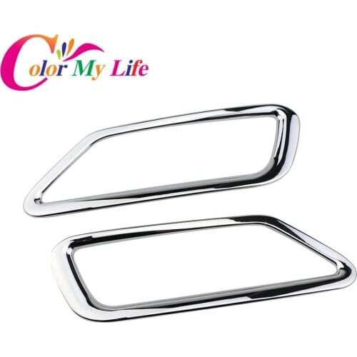 Color My Life Car Chrome Rear Fog Lights Protection Cover Fog Lamps Covers Sticker for Toyota Rav4 RAV 4 2014 2015 Accessories