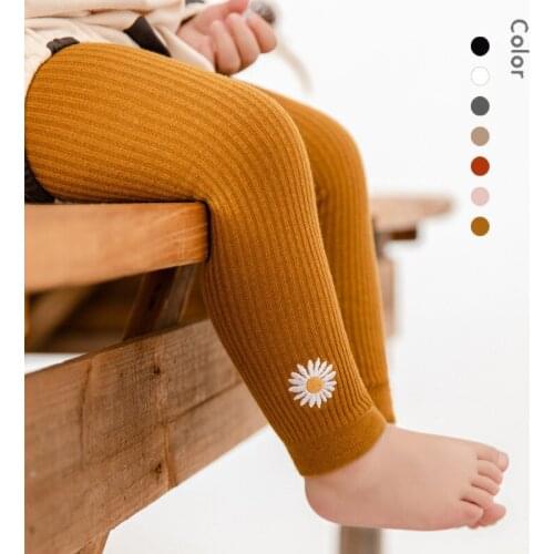 Toddler Kids Baby Girls Trousers Spring Long Pants Flower Embroidery Leggings Girl Kid Casual Long Pant Children Infant Clothes