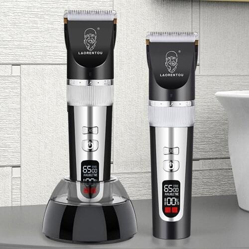 Mens portable Hair Clipper Electric Personal Rechargeable Strong Power Steel Cutter Head Trimmer With LCD Screen Washable