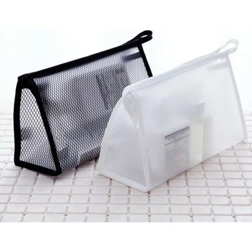 Half Clear EVA Grid Travel Wash Beauty Organizer Portable Men Women Cosmetic Bag Waterproof Makeup Case Toiletry Storage Pounch