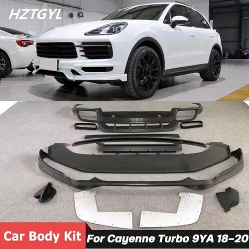 Carbon Fiber FRP Front Bumper Lip Rear Diffuser Spoiler Trunk Wing Car Body Kit For Cayenne Turbo 9YA 2018-2020