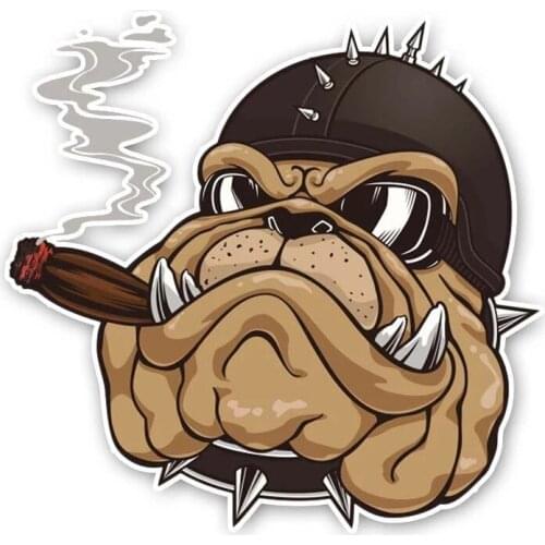 S50090# 13/15/17CM Personality PVC Decal Lovely The Big Dog Is Smoking Car Sticker on Motorcycle Laptop Decorative Accessories