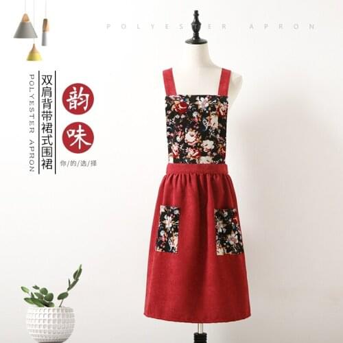 Personality fashion princess literary apron flower artist flower shop apron overalls home kitchen