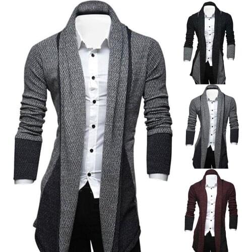 Men Cardigan Knitted Sweater Autumn Winter Long Sleeve Jumper Cardigans Casual Streetwear Fashion Pull Femme Coat