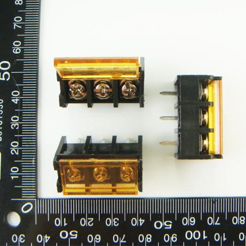 10PCS HB9500-9.5-3P / HB9500 9.5mm 3Pin Barrier Terminal Block Pitch 9.5mm Terminal Block With cover Free Shipping