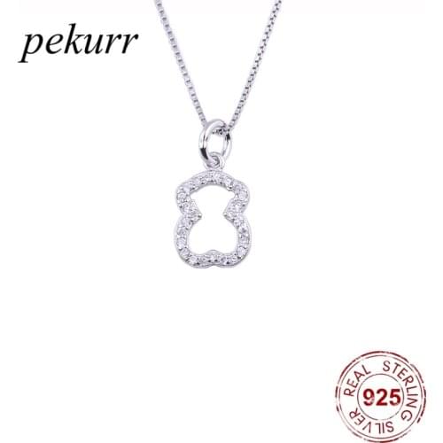 Pekurr 925 Sterling Silver Tiny Minimalism Geometry Hoop Necklace For Women Irregular Pattern Femal Pendants Fashion Jewelry