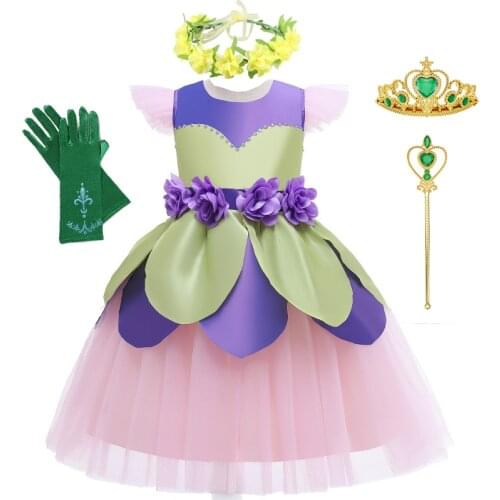 Tinkerbell Fairy Princess Costume for Girls Tinker Bell Princess Fancy Dress Halloween Christmas Floral Cosplay Clothing