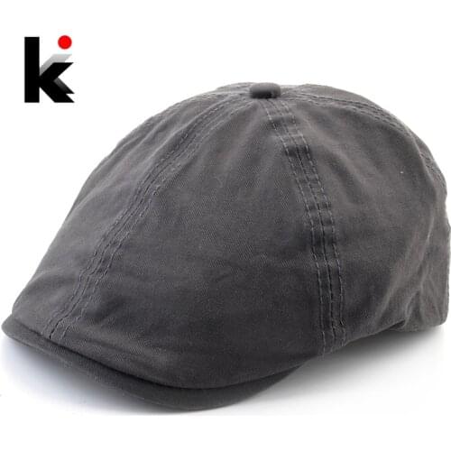 New Fashion Beret Hat For Men Autumn Vintage Berets Solid Color Newsboy Caps Adjustable Peaked Caps Women Outdoor Casual Boina