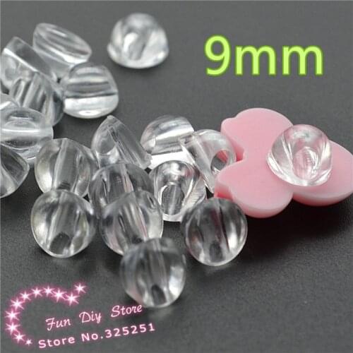 Plastic clear DIY hole base for handmade Craft free shipping 9mm 100pcs