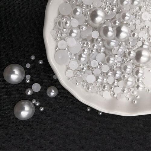 2/3/4/5mm Half Round Pearl Rivets Button for Cloth Pants Hat Bag Shoes DIY Crafts Decoration DIY Home Garment Accessories