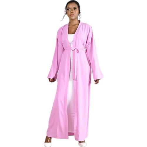 Ramadan Islamic Women Open Abaya Muslim Elegant Maxi Robe Casual Party Mubarak Malay Middle East Dubai Gown Kaftan Kimono Oman
