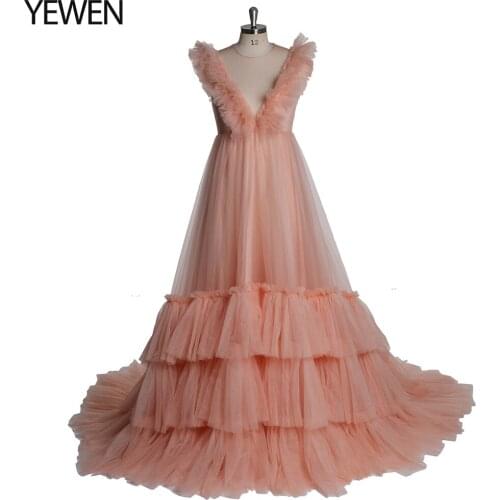 Pink Maternity Dress For Photoshoot Or babyshower Wedding Dress Bridal Gown Plus Size YEWEN Custom Color