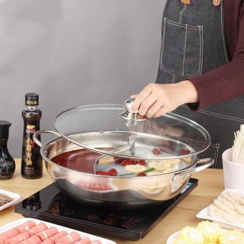 Unique Traditional Chinese Delicious Foods Hotpot Pot Stainless Steel Induction Cooker Gas Stove Kitchen Cookware Soup Cooking
