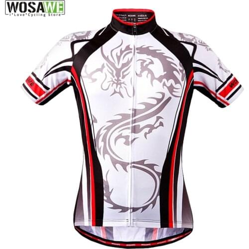 WOSAWE Dragon Cycling Jersey Short Sleeve Racing Shirt Bicycle MTB Bike Jersey Top Wear Outdoor Sports Clothing Ropa Ciclismo