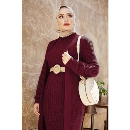 Knitted Cardigan Suit Turkey Muslim Fashion Islam Clothing Dubai Istanbulstyles Istanbul 2021