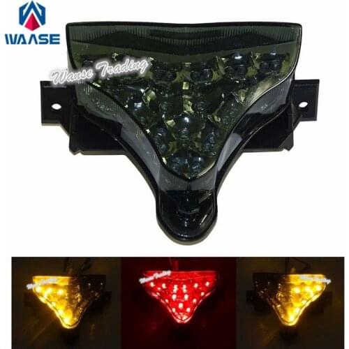 Waase For Yamaha YZF R1 2009 2010 2011 2012 2013 2014 Chrome Tail Light Brake Turn Signals Integrated LED Light