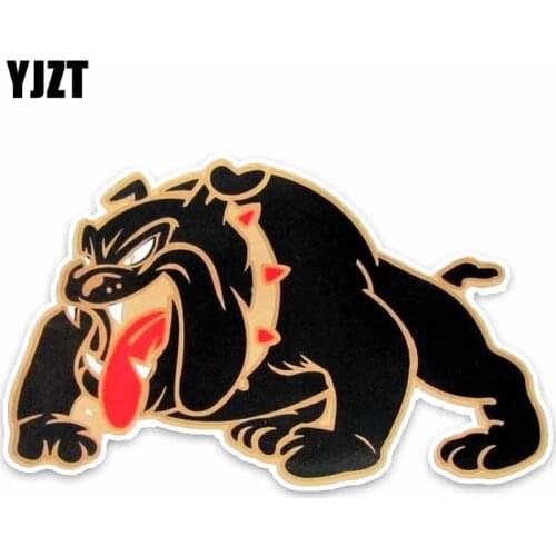 YJZT 16.5*10CM BIG BLACK SCARY BULLDOG STICKER DOG CARTOON Sketch Car Bumper Sticke C1-4046