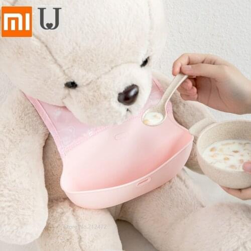Youpin JordanJudy Safety silicone Waterproof bib Baby eating bib Childrens three-dimensional waterproof rice pocket Saliva bib