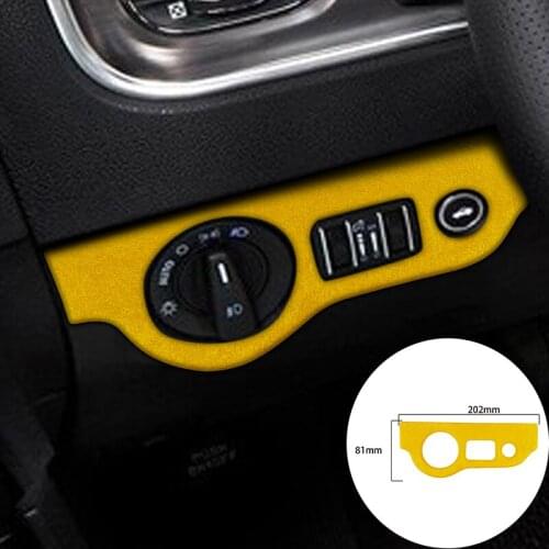 For Dodge Challenger 2015-2020 Alcantara Suede Wrap Car Headlight Adjustment Switch Panel Strip Covers Trim Sticker Car-Styling