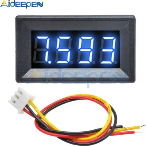 0.36 inch Digital Voltmeter DC 0-100V Digital Voltmeter Voltage Panel Meter Blue For Electromobile Motorcycle Car 6V 12V 24V 36V