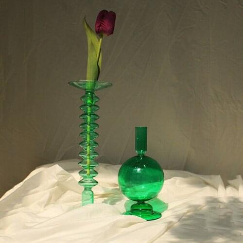 1pc Clear Glass Pillar Candle Holder Dual Use Taper Candle Stand for Pillar or Taper Candlesticks Holder Weeding Centerpieces