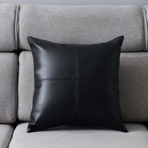1PCS Lounge Chair Bench Backrest Pillow PU Leather Couch Insert Cushion for Living Room 45x45cm
