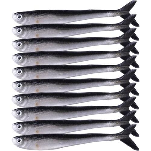 100pcs 80mm 2.2g Soft Silicone Fishing Lure Minnow Saltwater Freshwater Worms Wobblers Artificial Bait Bass Tackle Jigs