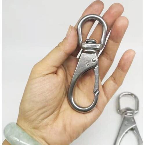 2# Metal Stainless steel 304 Swivel Snap Hook Trigger Clip Silver Keychain Carabiner Bag Hardware