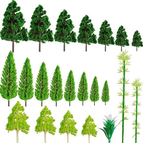 40pcs Model Trees Model Train Scenery Architecture Trees Model Scenery with No Stands（1.18-6.30inch