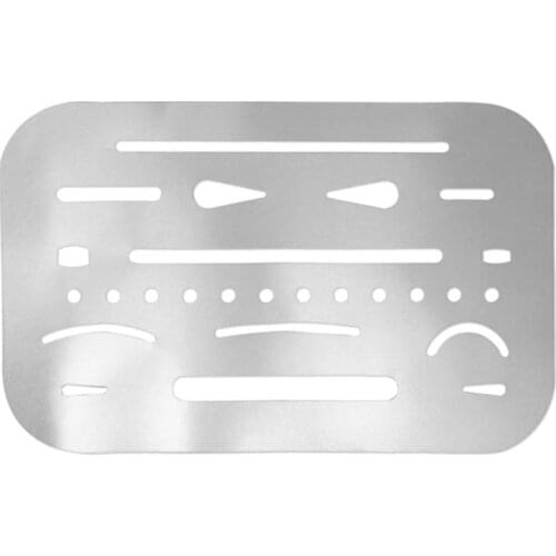 ALLOYSEED 1 pcs Stainless Steel Erasing Shield Hollow Out Drawing Drafting Polishing Rulers Accurate Tool