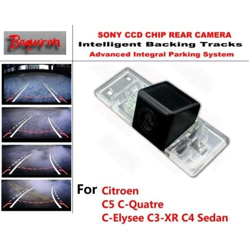 For Citroen C5 C-Quatre C-Elysee C3-XR C4 CCD Car Backup Parking Camera Intelligent Tracks Dynamic Guidance Rear View Camera