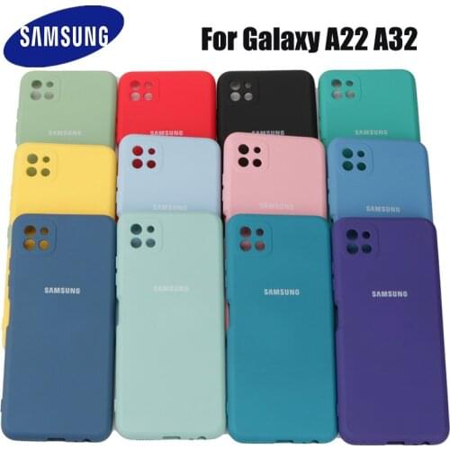For Samsung Galaxy A22 5G A32 5G Case High Quality Soft Silicone Original Cover Galaxy a32 a22 Protector Shell With Logo&Button