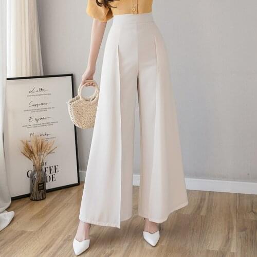 Cheap wholesale 2021 spring summer autumn new fashion casual Popular long women Pants woman female OL wide leg pants Py1454