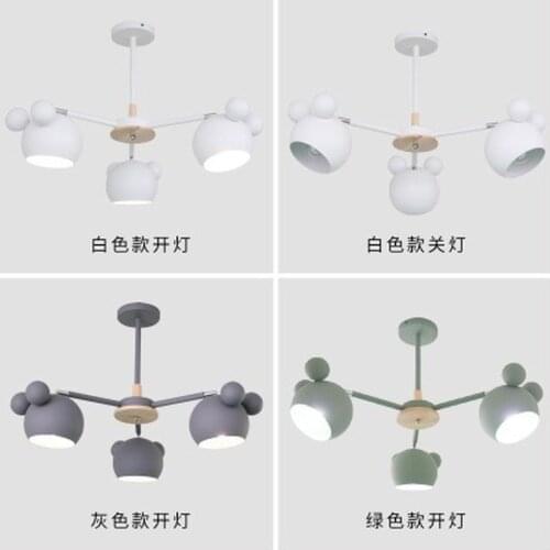 Childrens chandelier wood children hang wall lamp Nordic modern minimalist fashion creative solid corridor bedroom