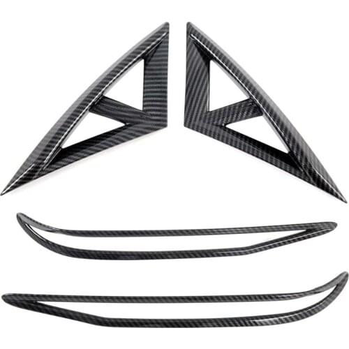 For Hyundai Elantra CN7 2021 Car Accessories Front & Rear Fog Light Lamp Decoration Cover Trim Frame Carbon Fiber Grain