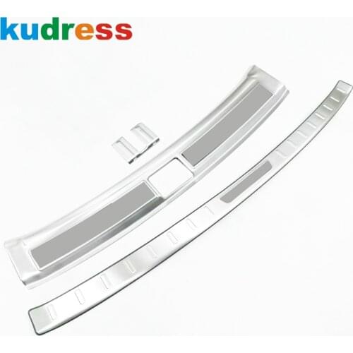 For MG Zs SUV 2017 2018 Stainless Steel Rear Trunk Bumper Cover Trim Inner Outer Tail Gate Sill Plate Guard Car Accessories 3pcs