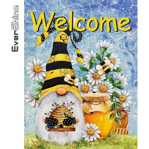 Evershine Diamond Painting Flower Daisy Cross Stitch 5D DIY Diamond Embroidery Welcome New Arrival Mosaic Crafts Home Decoration